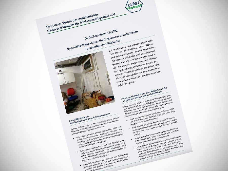 Merkblatt: Erste-Hilfe-Maßnahmen für Trinkwasserinstallationen in überfluteten Gebäuden