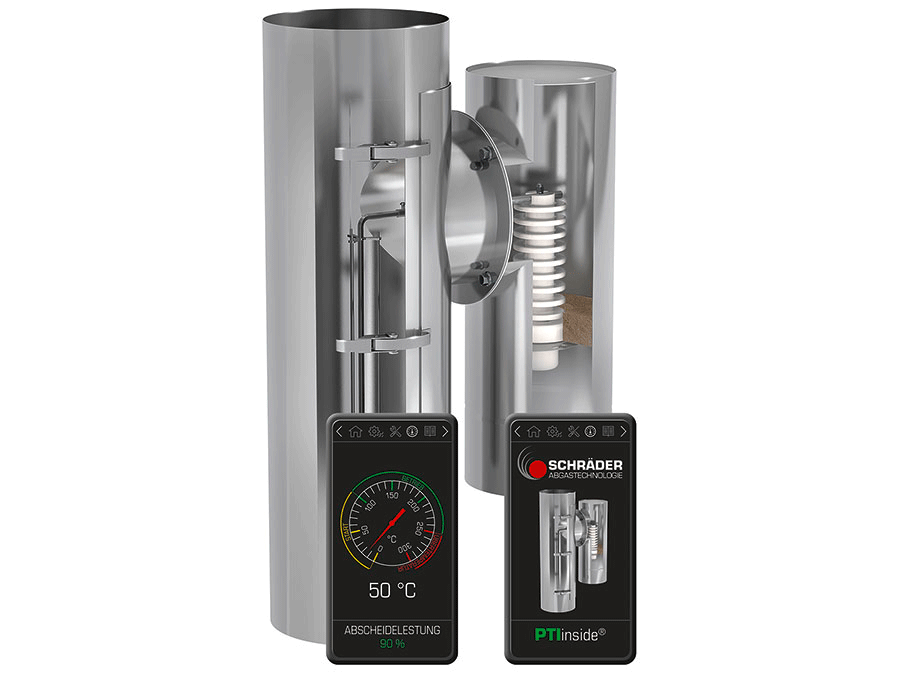 Schräder: Partikelfilter mit WLAN-Steuerung für Holz­feuerungs­anlagen