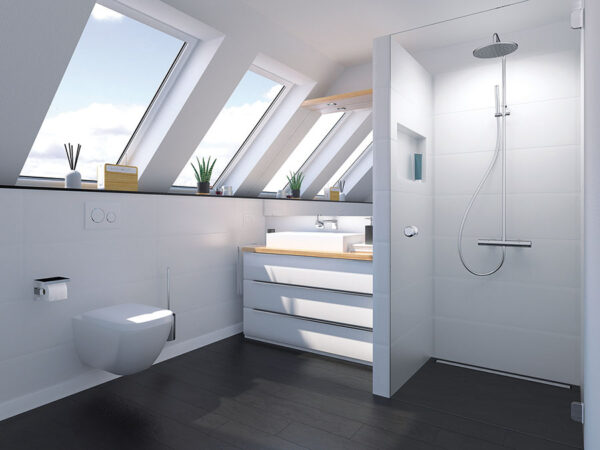 wedi: Duschwandmodul mit integrierter Installationstechnik