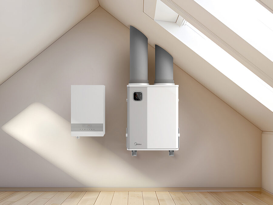 Midea: Innenaufgestellte Wärmepumpe ohne Außengerät